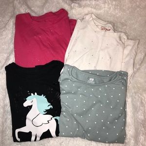 Bundle of girls long sleeve tops. (1 H &M, 3 Cat & Jack)